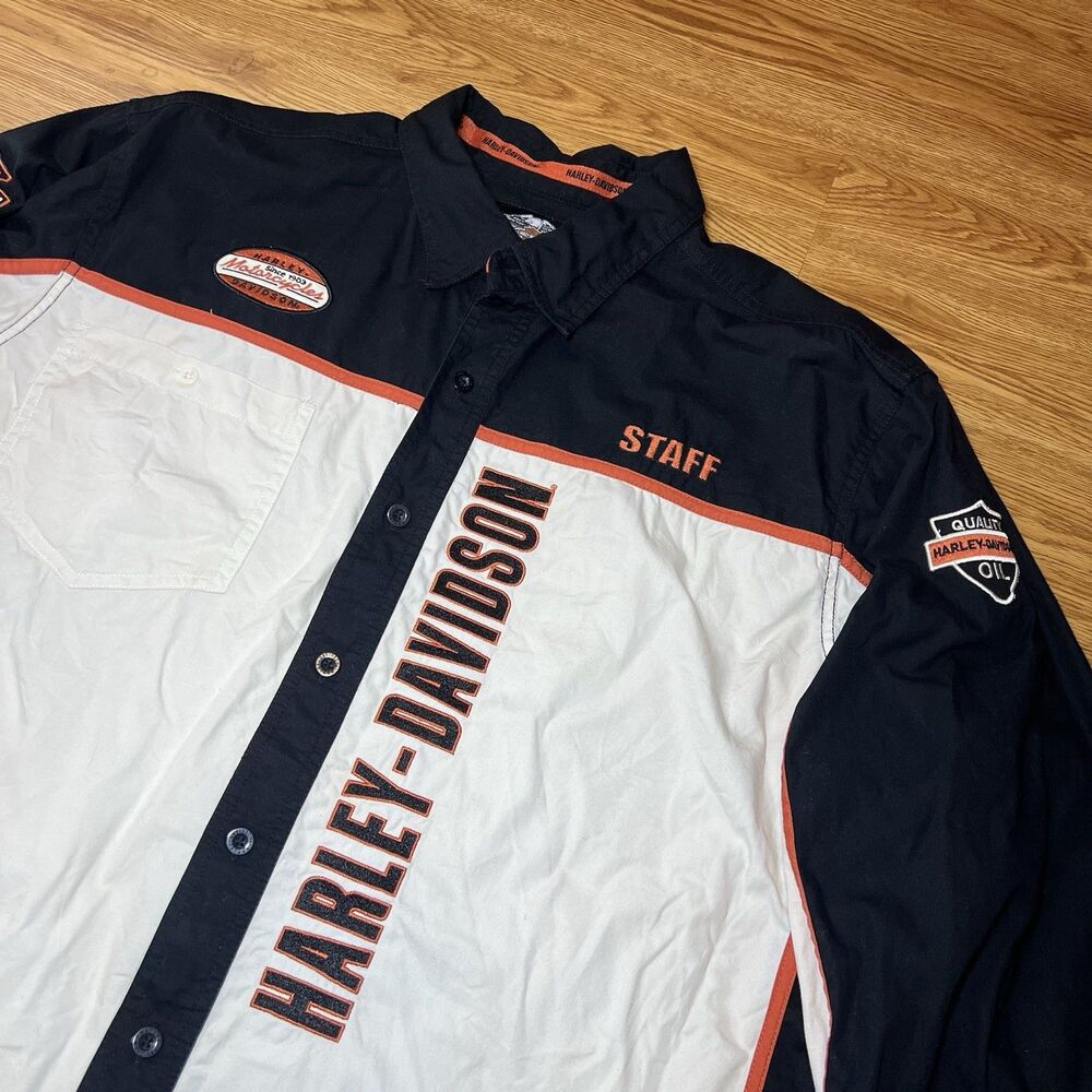 Genuine Harley-Davidson Motor Company Men's Button Up Shirt Long Sleeve 2XL Vtg - Picture 2 of 11